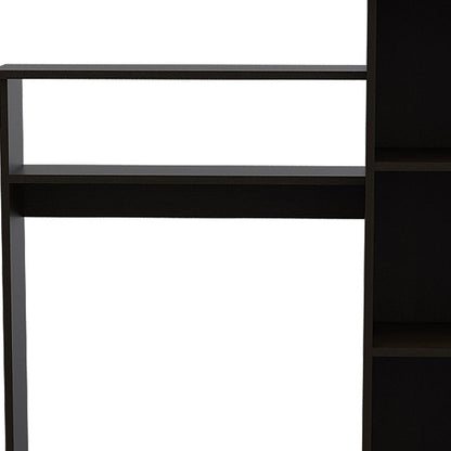 40" Black Wood Writing Desk and Bookshelf Set