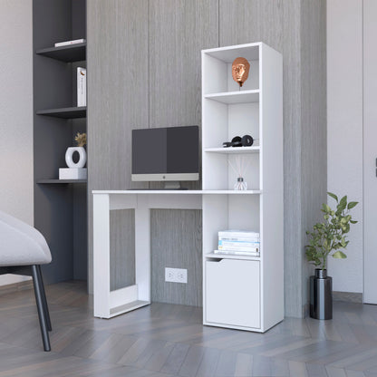 39" White Wood L Shape H-Shape Computer Desk