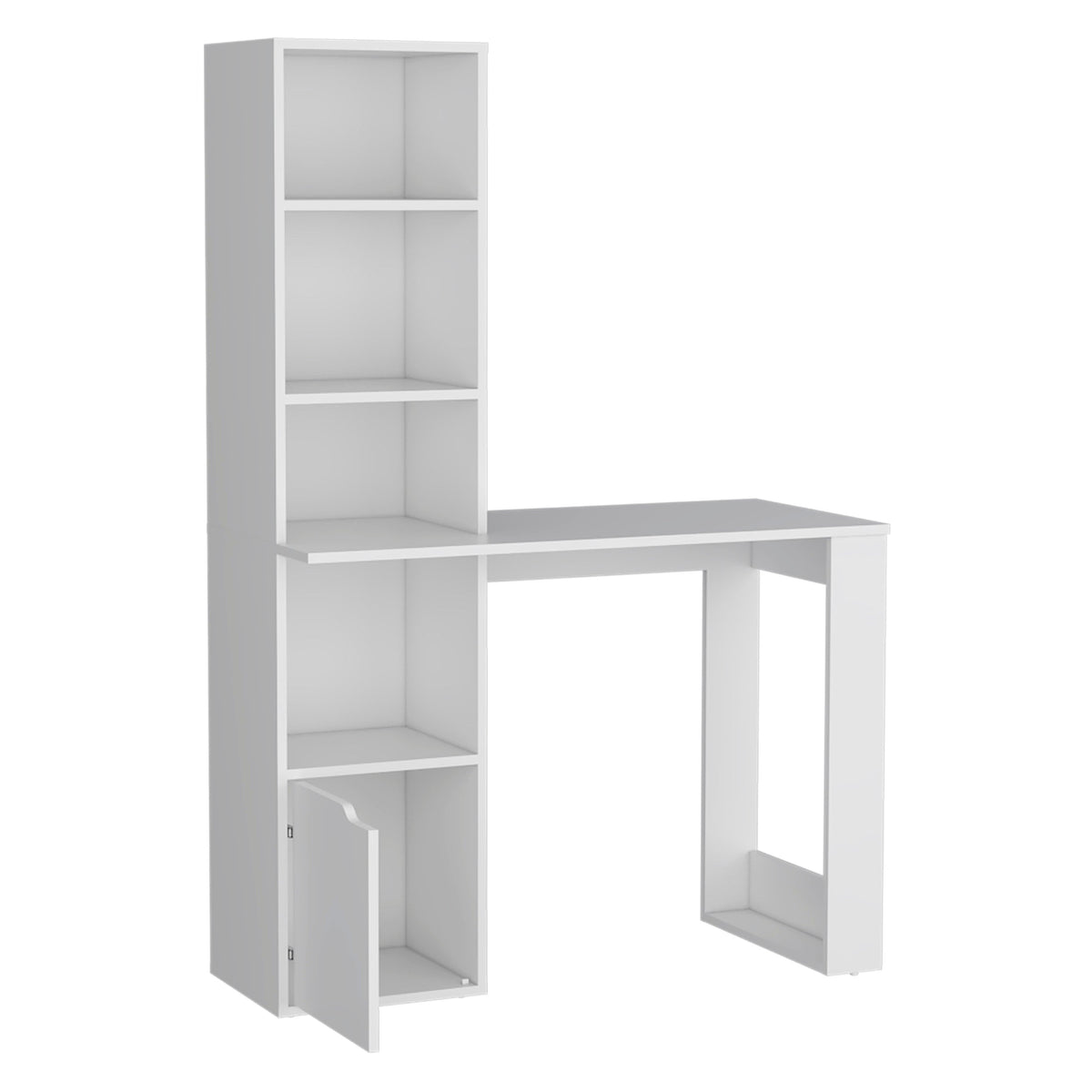 39" White Wood L Shape H-Shape Computer Desk