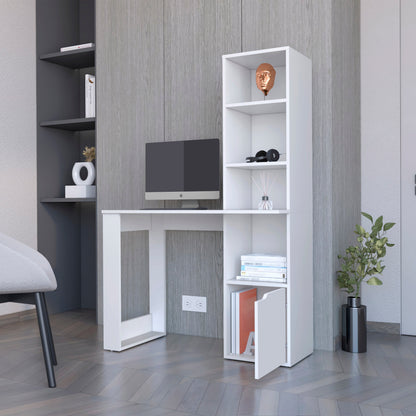 39" White Wood L Shape H-Shape Computer Desk