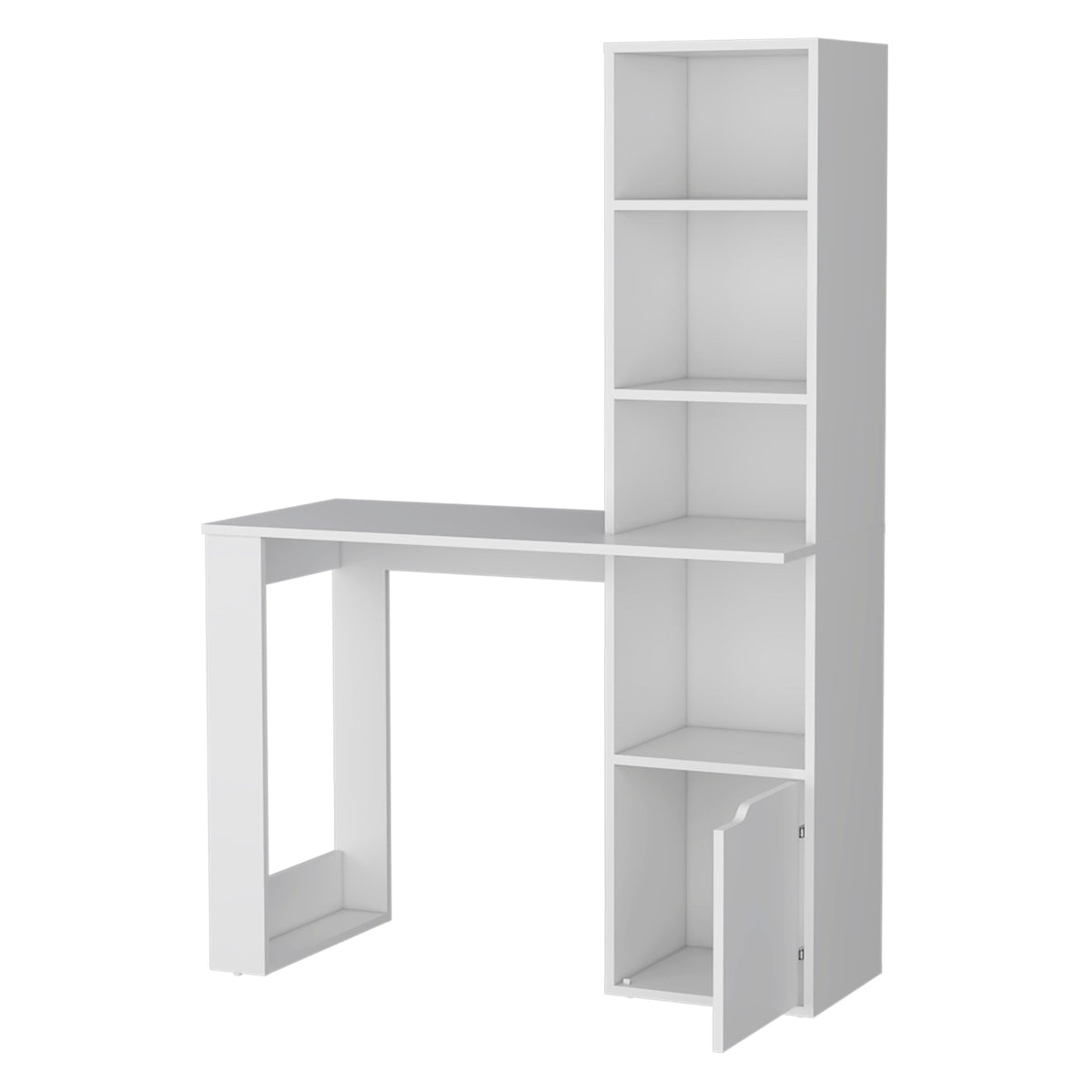 39" White Wood L Shape H-Shape Computer Desk
