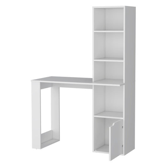 39" White Wood L Shape H-Shape Computer Desk