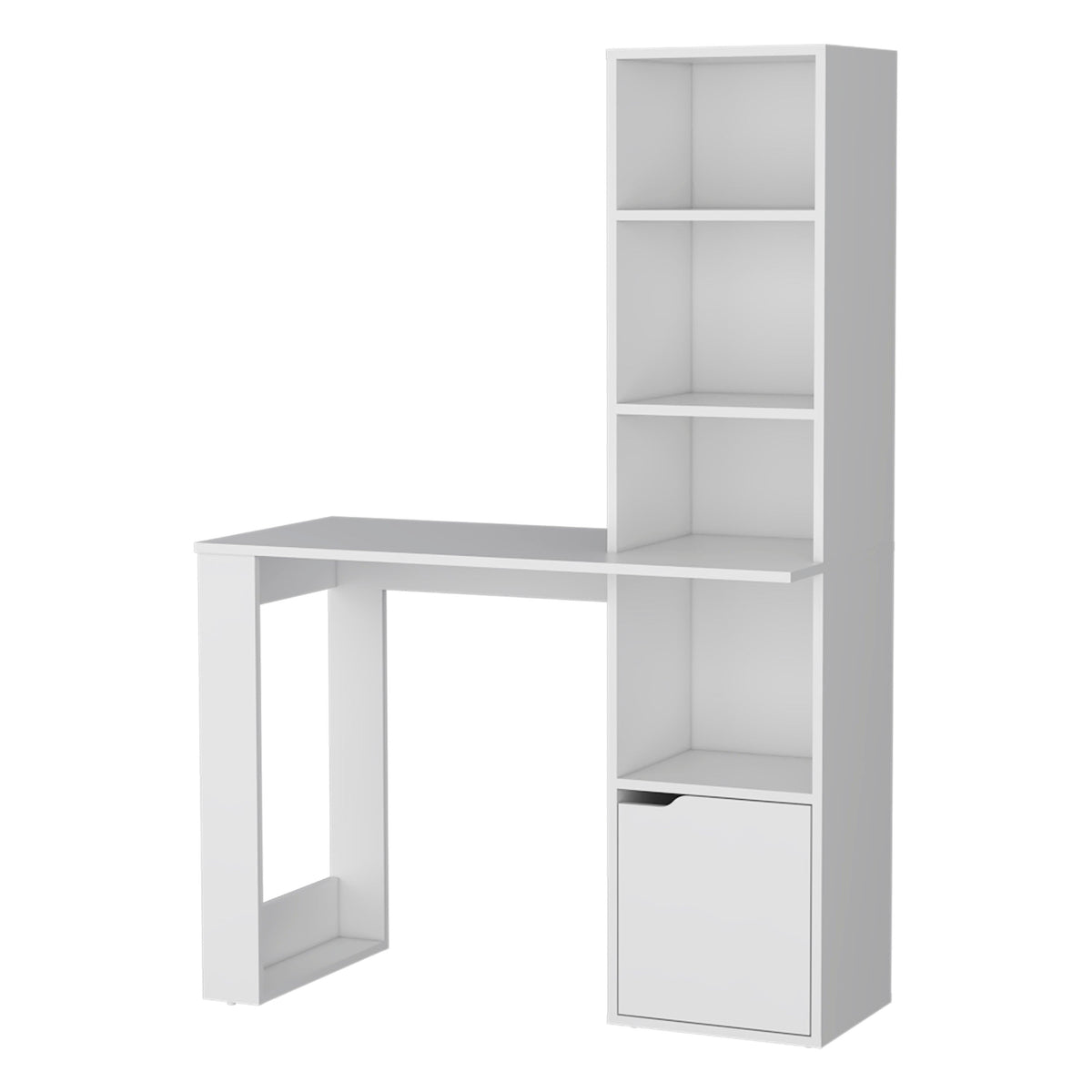 39" White Wood L Shape H-Shape Computer Desk
