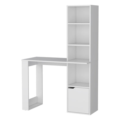 39" White Wood L Shape H-Shape Computer Desk