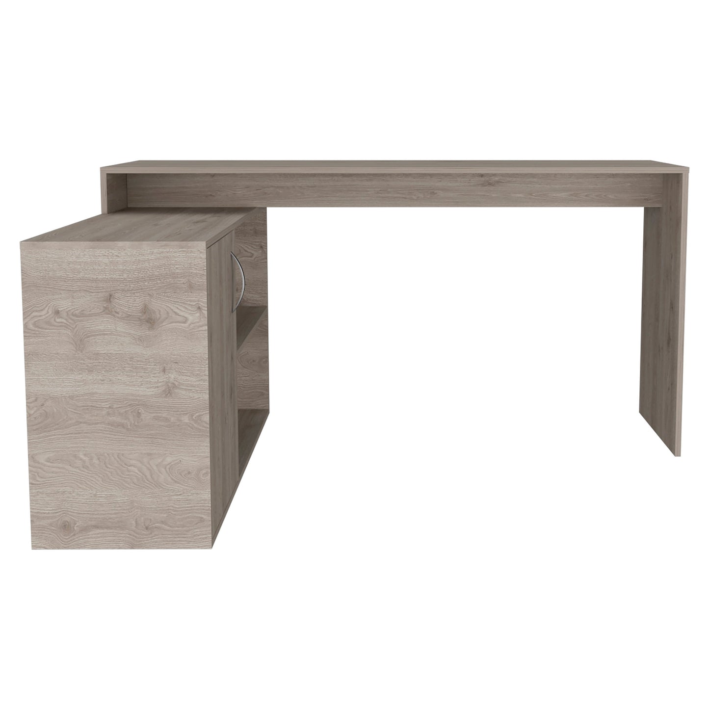 60" Light Gray Wood L Shape Writing Desk