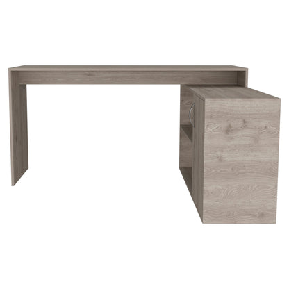 60" Light Gray Wood L Shape Writing Desk