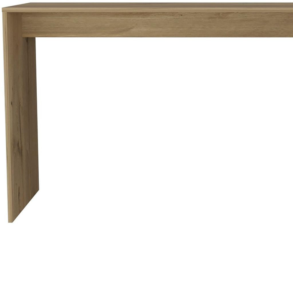 60" Oak Wood L Shape Writing Desk