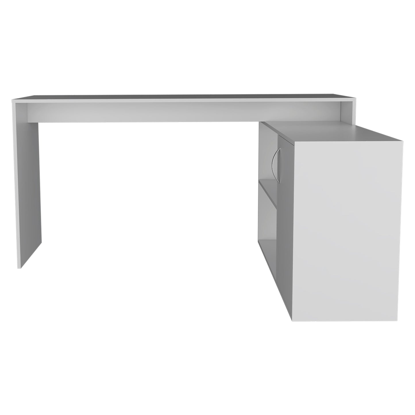 60" White Wood L Shape Writing Desk