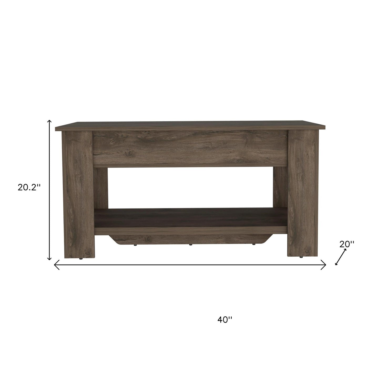 40" Dark Brown Storage Bench with Flip Top