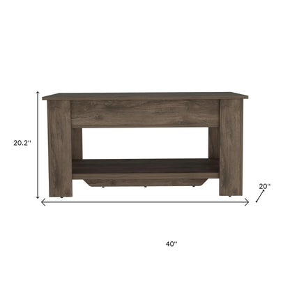40" Dark Brown Storage Bench with Flip Top