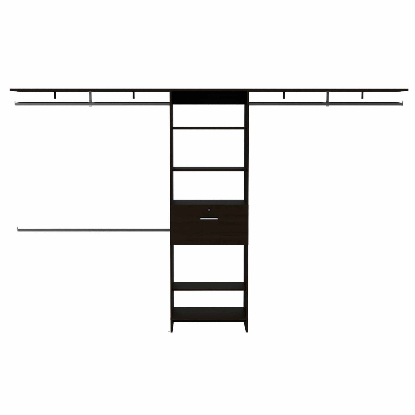 118" Black Wood Closet System