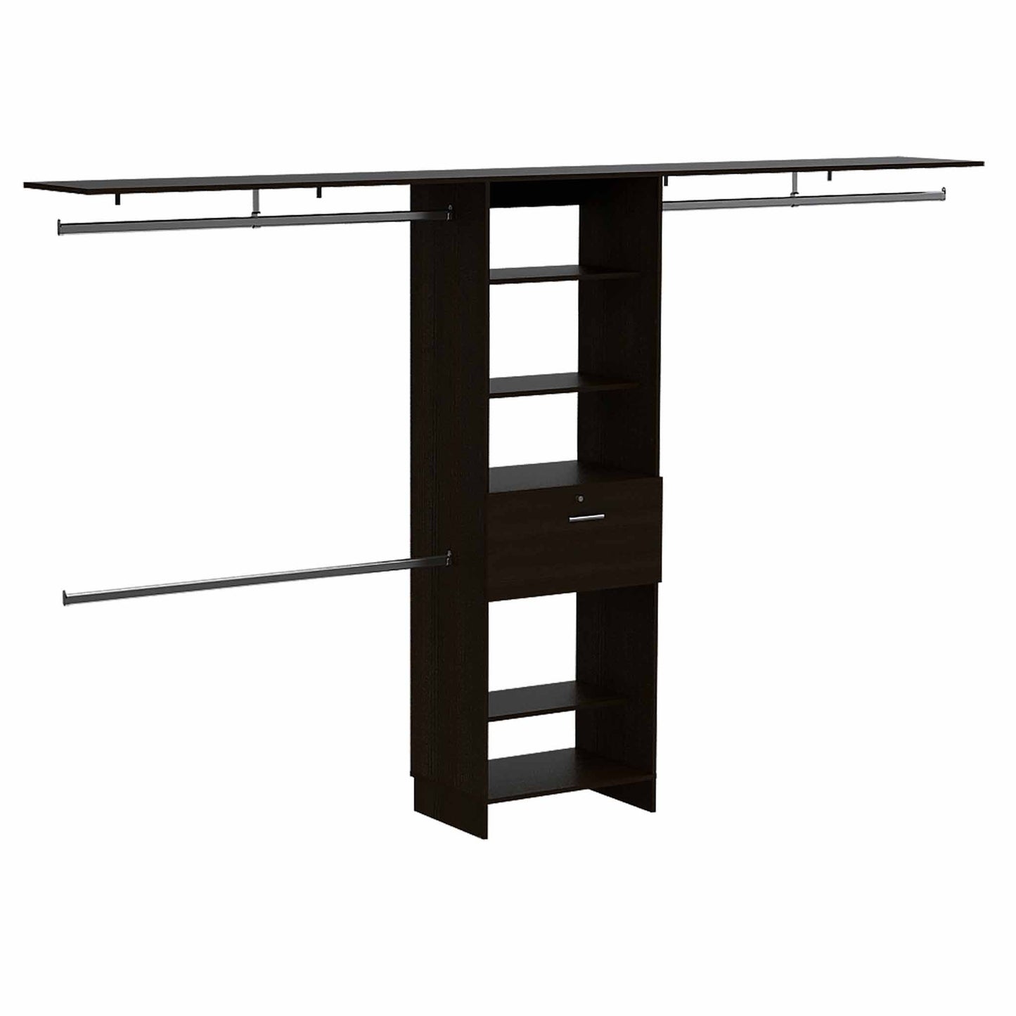 118" Black Wood Closet System