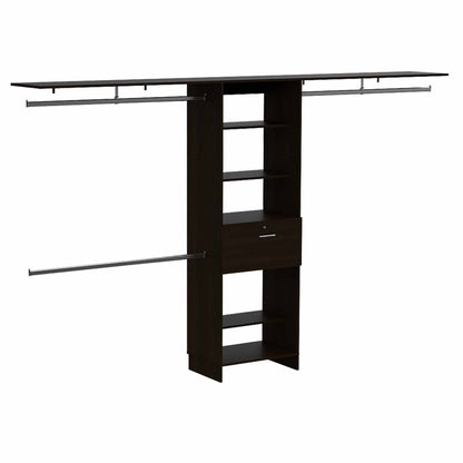 118" Black Wood Closet System