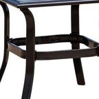 21" Black Metal Glass And Faux Wicker Outdoor Side Table