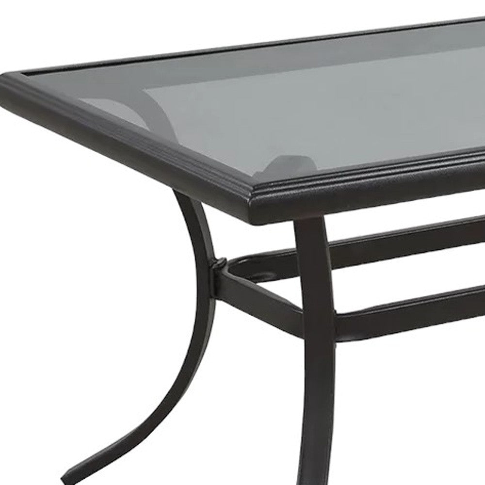 21" Black Metal Outdoor Coffee Table