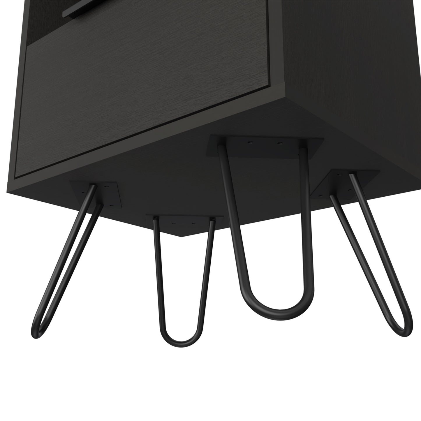 22" Black Wood Nightstand