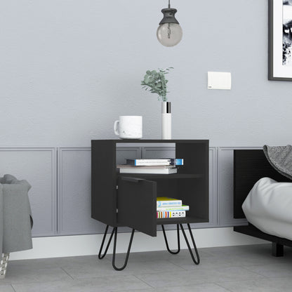22" Black Wood Nightstand