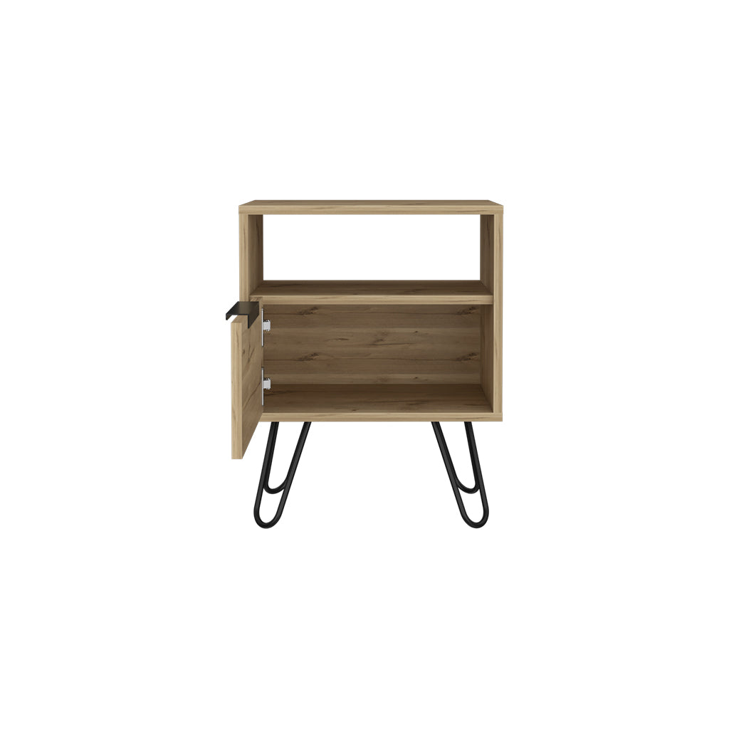 22" Beige Wood Nightstand