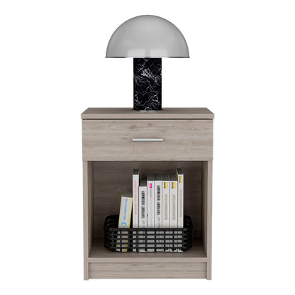 22" Gray Wood One Drawer Nightstand