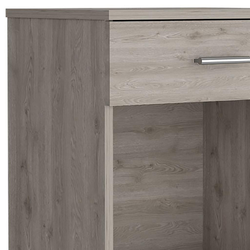 22" Gray Wood One Drawer Nightstand