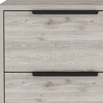 19" Gray Wood Two Drawer Nightstand