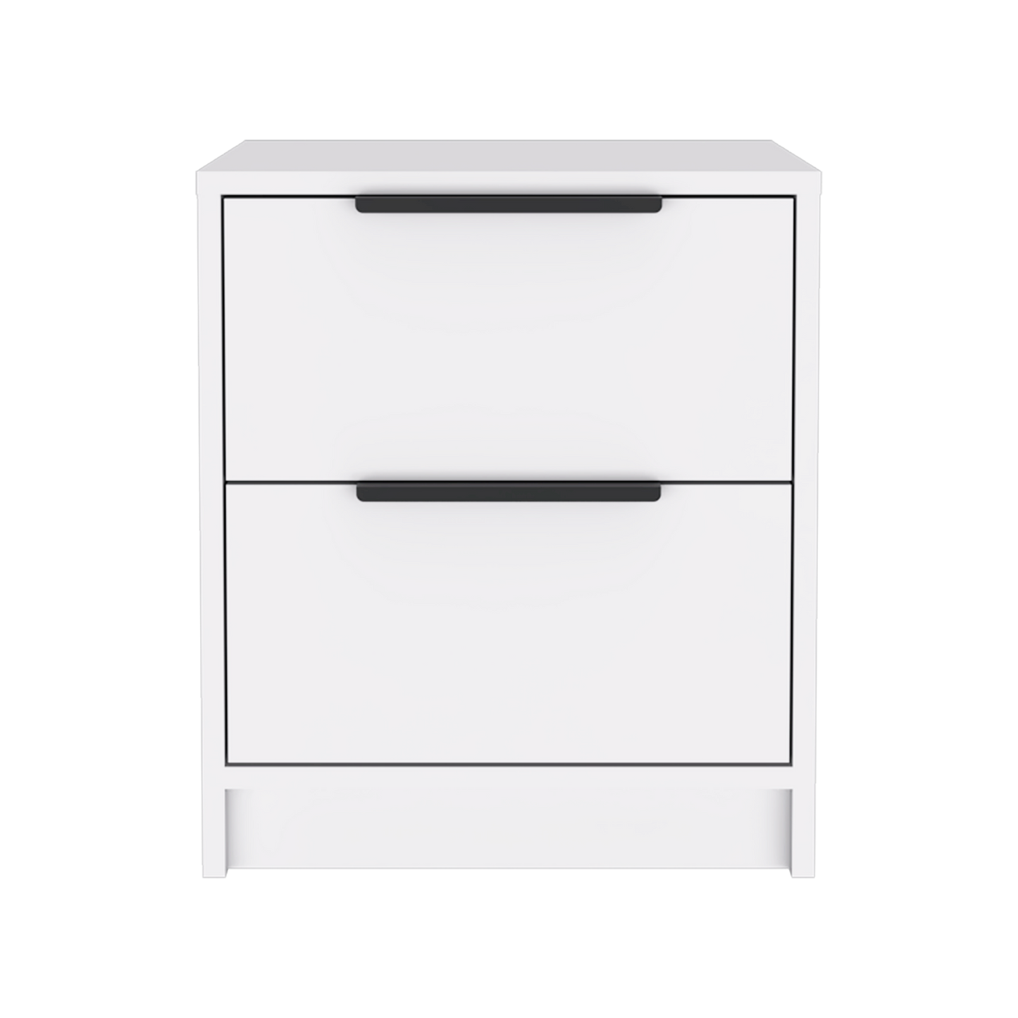 19" White Wood Two Drawer Nightstand