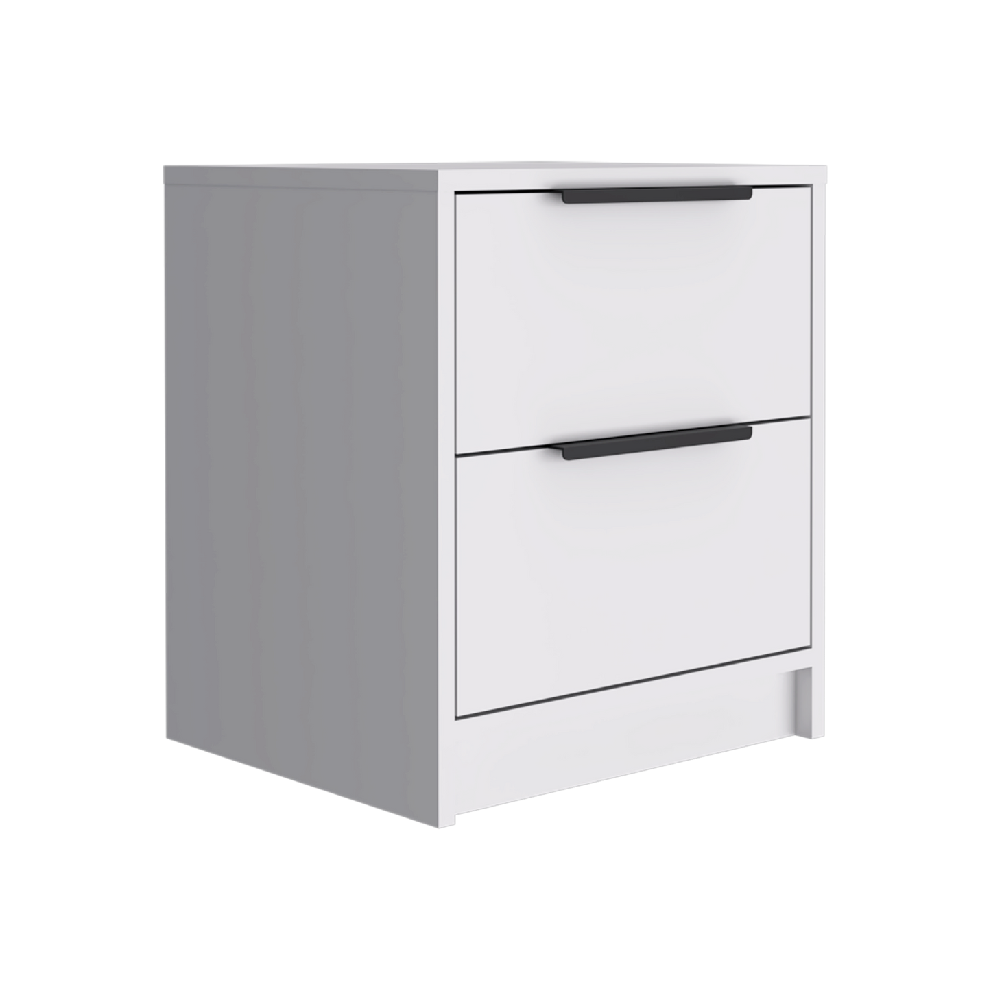 19" White Wood Two Drawer Nightstand