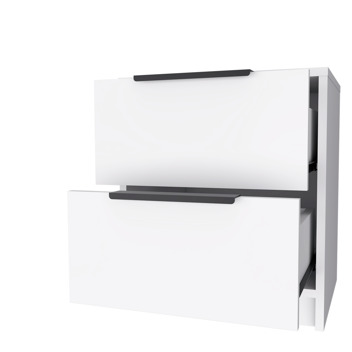 19" White Wood Two Drawer Nightstand
