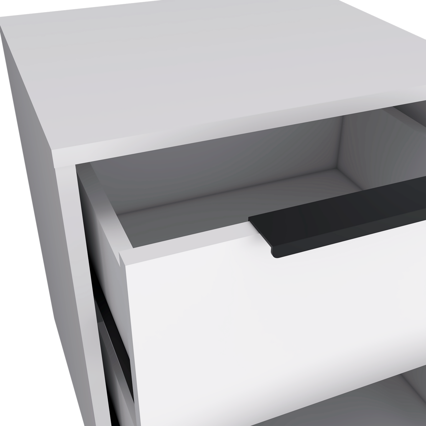 19" White Wood Two Drawer Nightstand