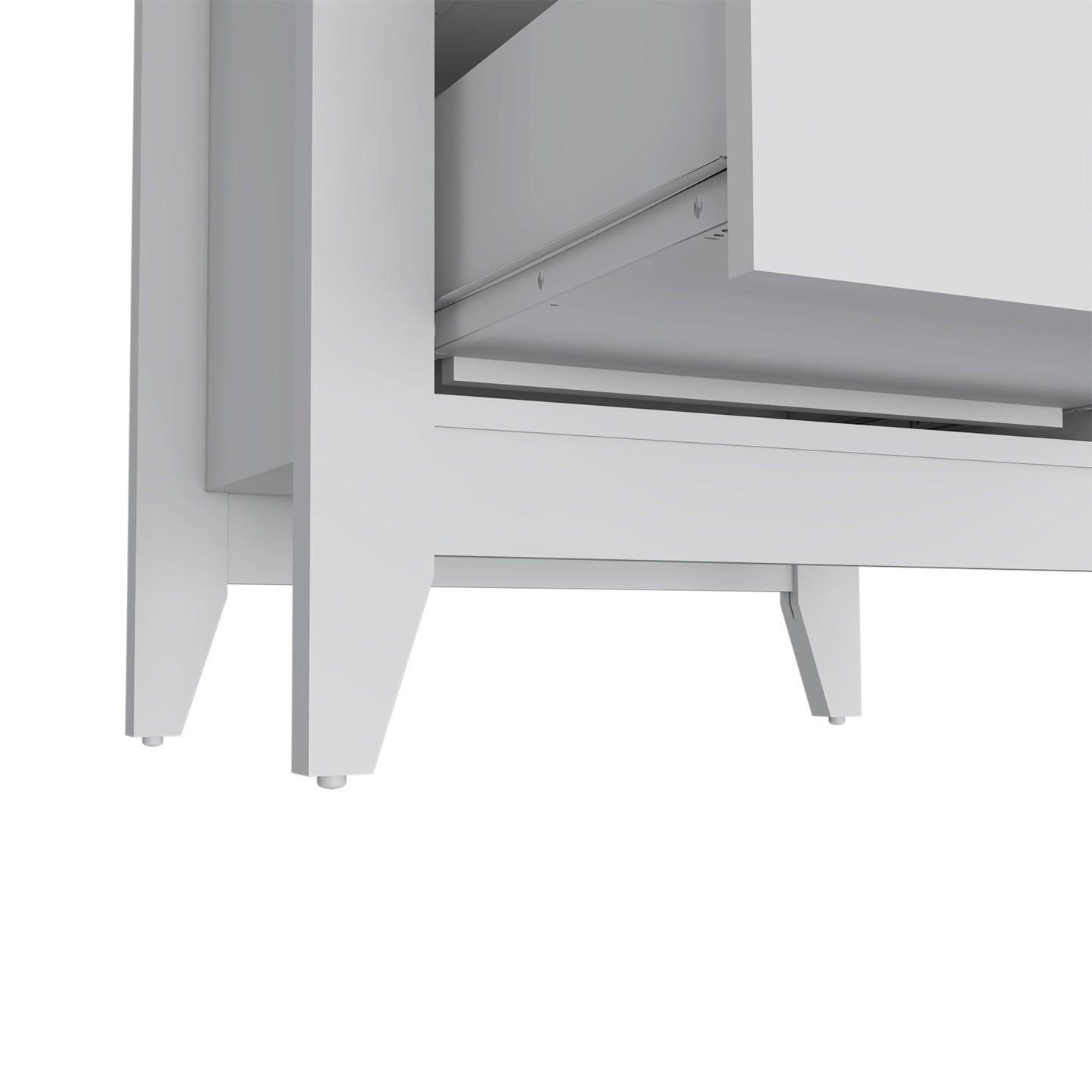 24" White Two Drawer Faux Wood Nightstand