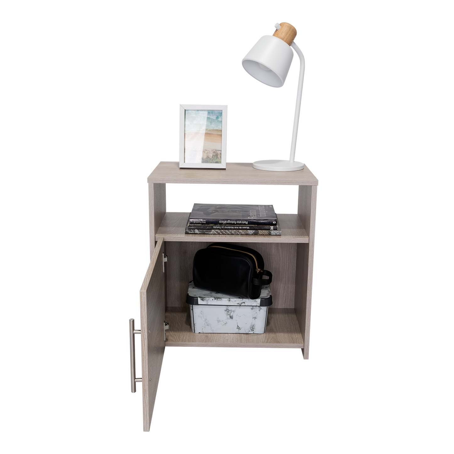 23" Gray Wood Nightstand