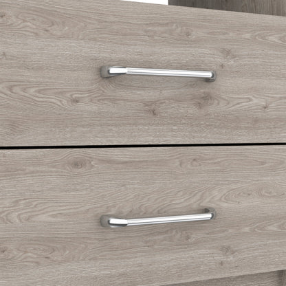 20" Gray Two Drawer Faux Wood Nightstand