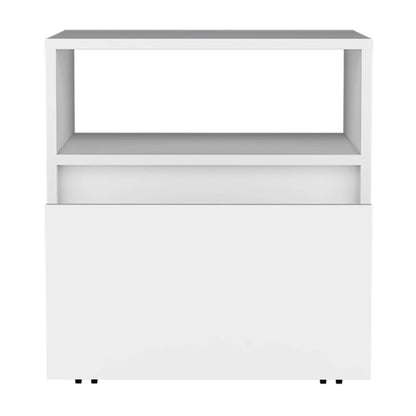 21" White Wood One Drawer Nightstand