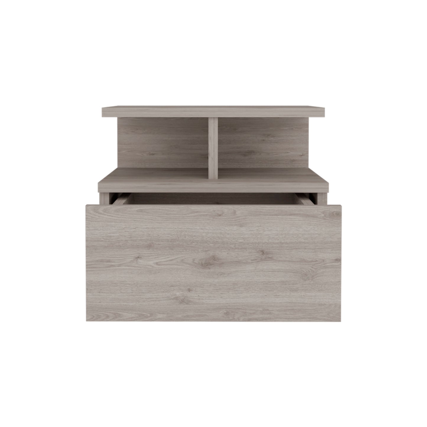 12" Gray Wood One Drawer Floating Nightstand