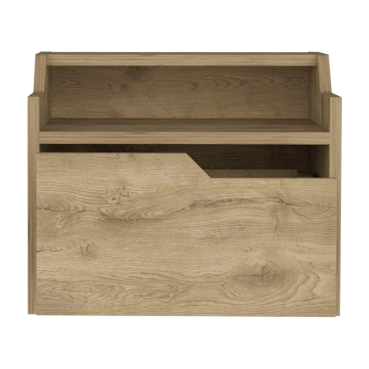 13" Beige Wood One Drawer Floating Nightstand