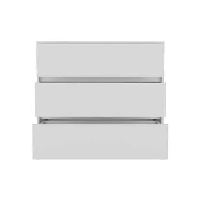 34" White Three Drawer Dresser