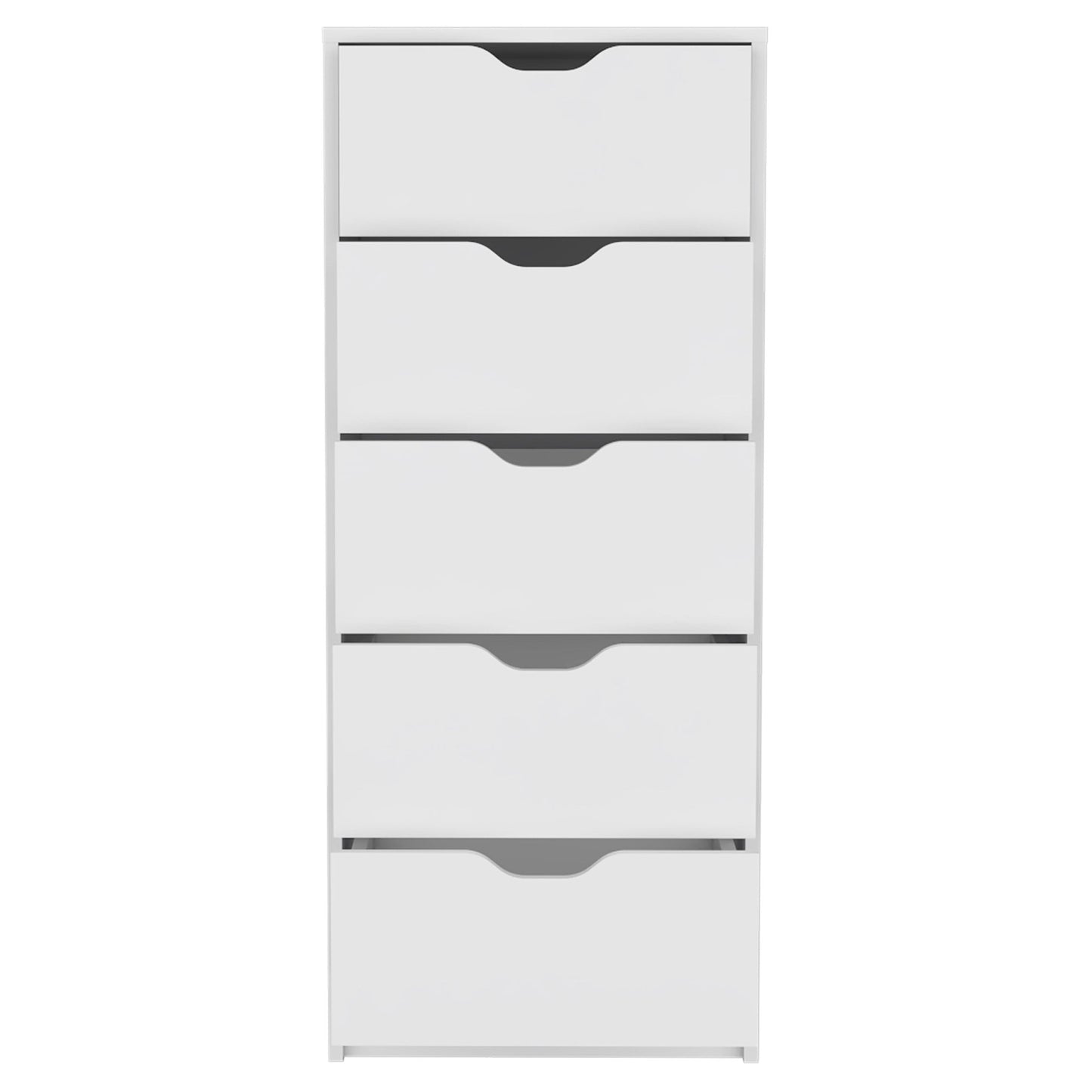 18" White Five Drawer Standard Chest