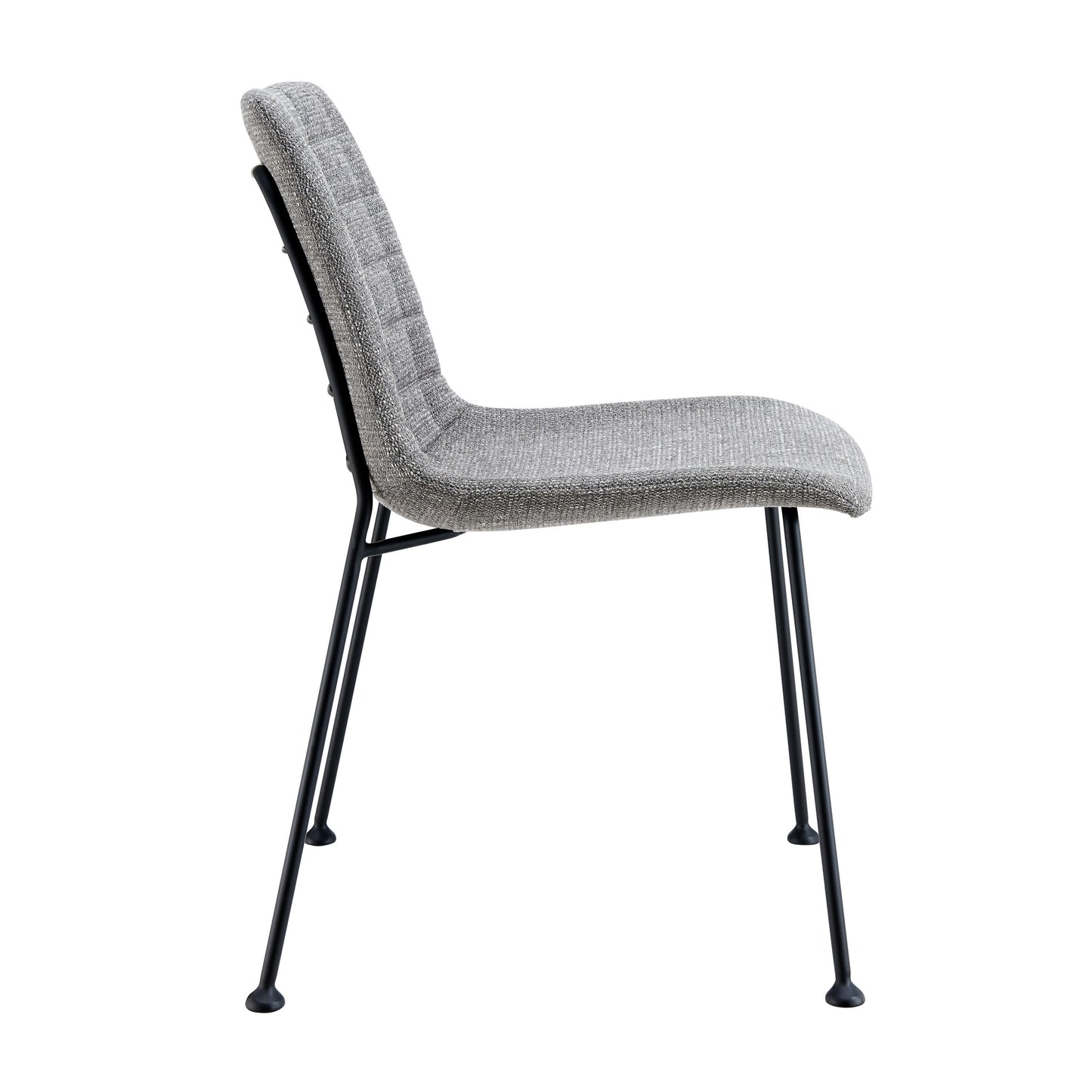 Set of Two Gray And Black Upholstered Fabric Dining Side Chairs