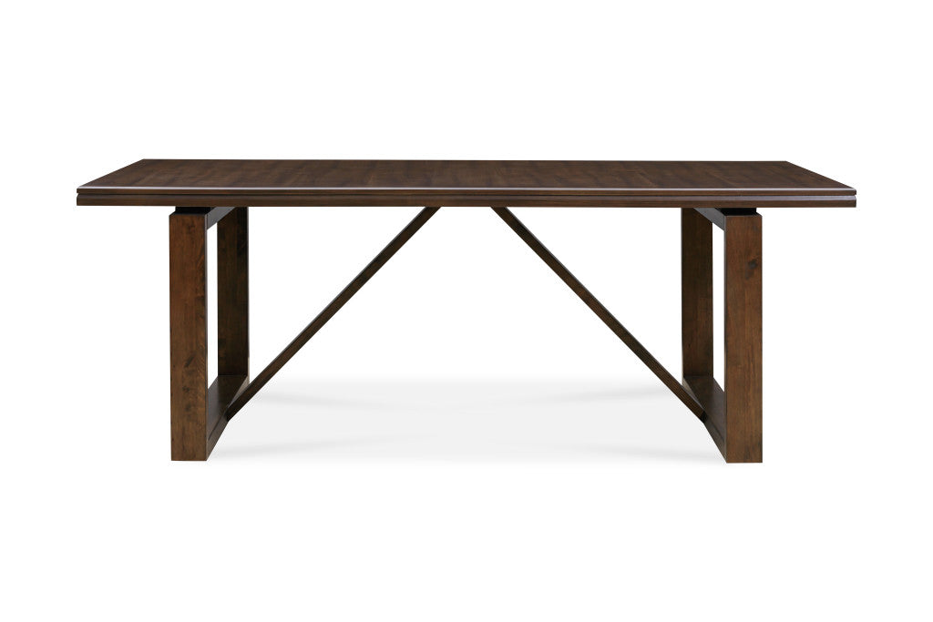 84" Dark Brown Wood Sled Base Dining Table
