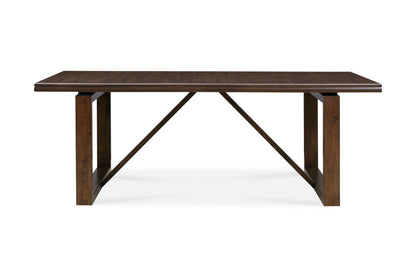 84" Dark Brown Wood Sled Base Dining Table
