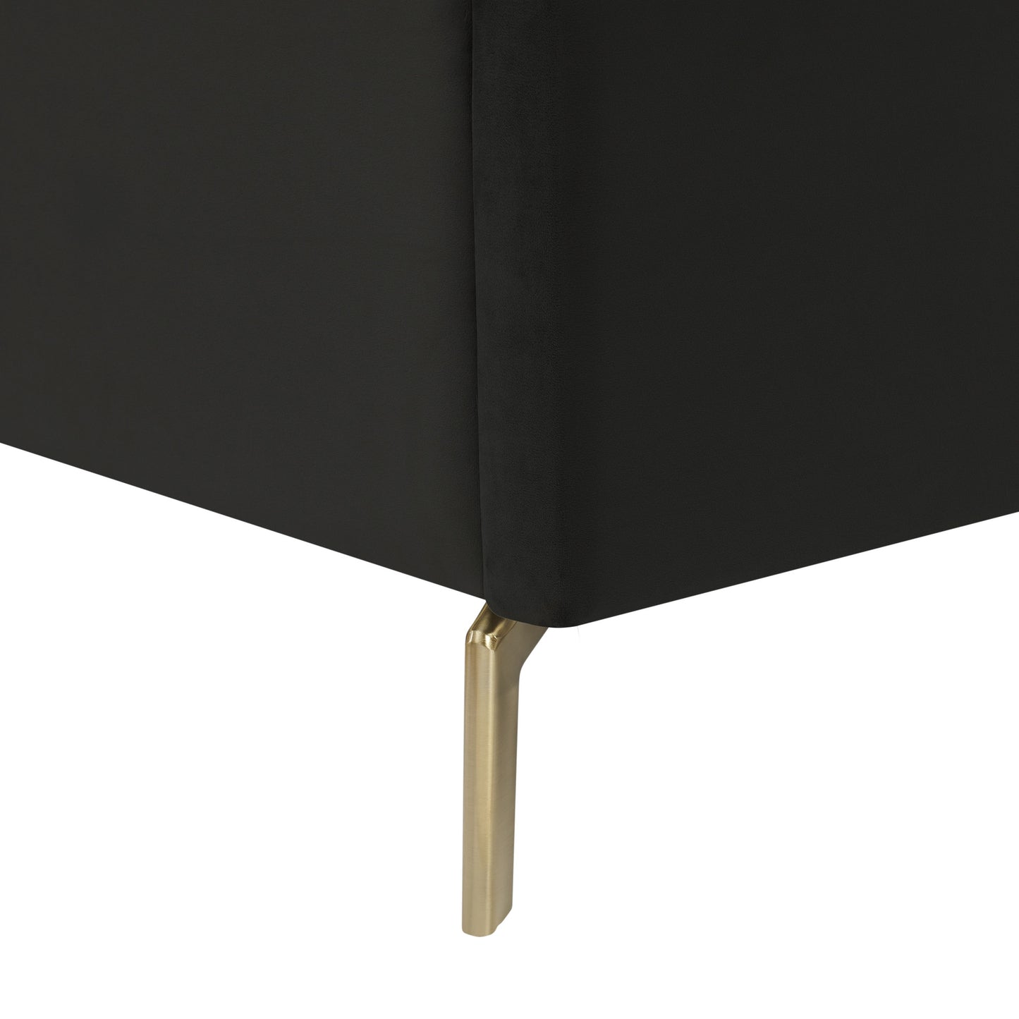 Black Velvet Upholstered Queen Bed Frame