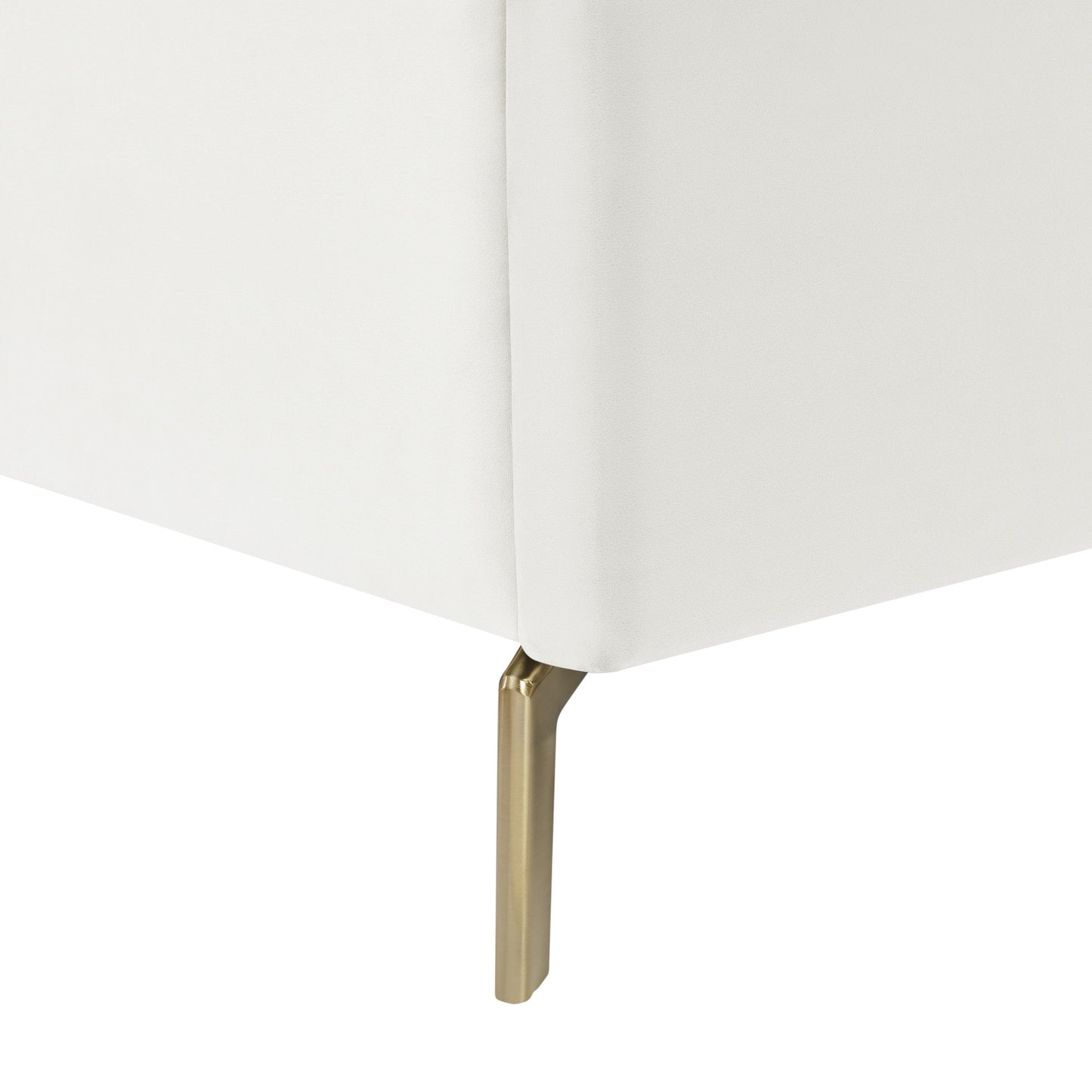 Cream Velvet Upholstered Full Bed Frame
