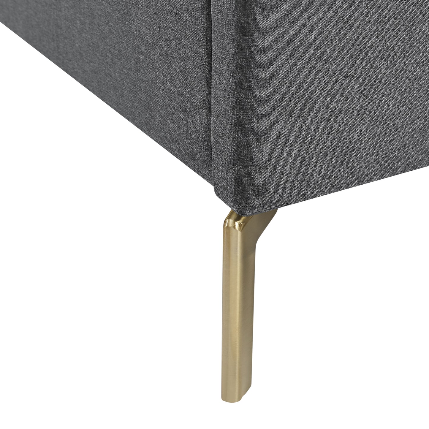Gray Linen Upholstered Full Bed Frame