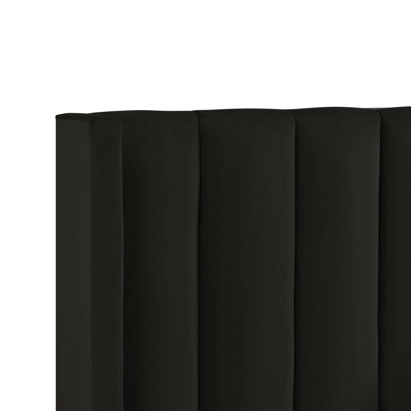 Black Velvet Upholstered Full Bed Frame