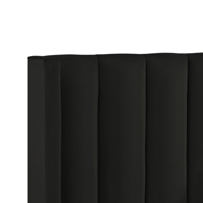 Black Velvet Upholstered Full Bed Frame