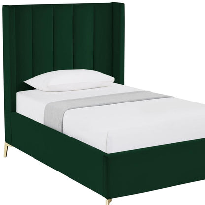 Green Velvet Upholstered Full Bed Frame