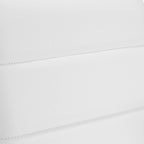 White and Black Steel and Faux Leather Adjustable Swivel Rolling Office Chair