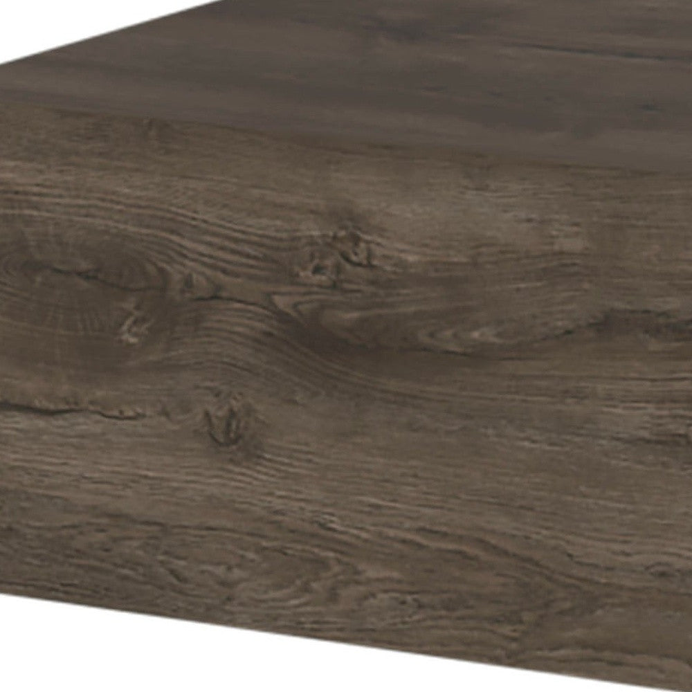 5" Brown Wood One Drawer Floating Nightstand