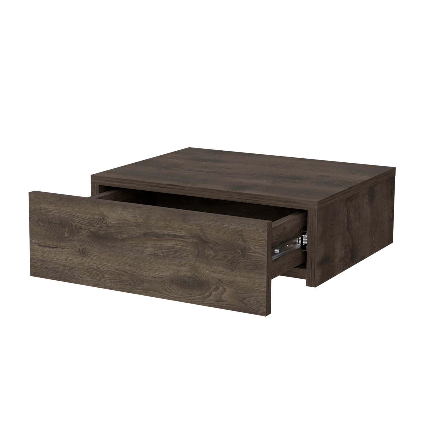 5" Brown Wood One Drawer Floating Nightstand