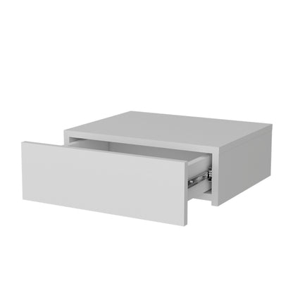 5" White Wood One Drawer Floating Nightstand
